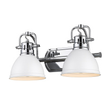 Golden 3602-BA2 CH-WHT - Yep by Golden Lighting Duncan 2-light Vanity in Chrome and Matte White shade